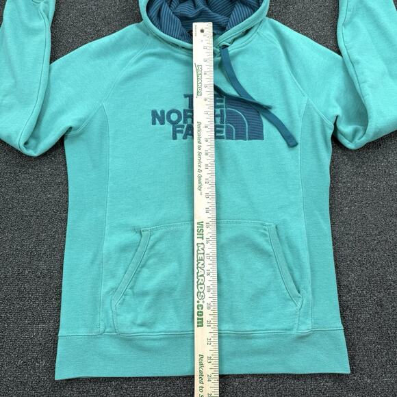 North Face Hoodie Womens Blue Sweatshirt Pullover Hooded Graphic Size Medium - Picture 7 of 9
